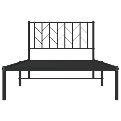 Giroletto con Testiera in Metallo Nero 100x190 cm - homemem39