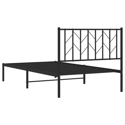 Giroletto con Testiera in Metallo Nero 100x190 cm