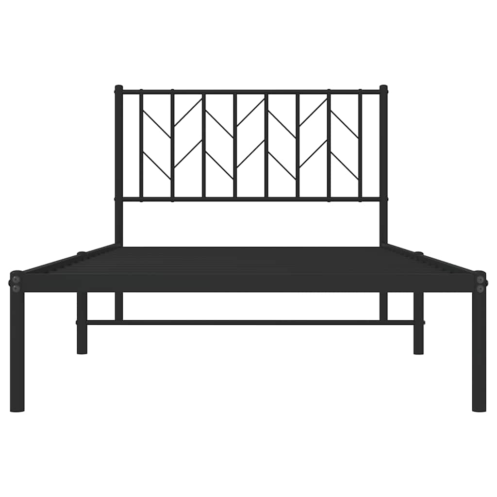 Giroletto con Testiera Metallo Nero 100x200 cm | homemem39