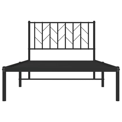 Giroletto con Testiera Metallo Nero 100x200 cm | homemem39