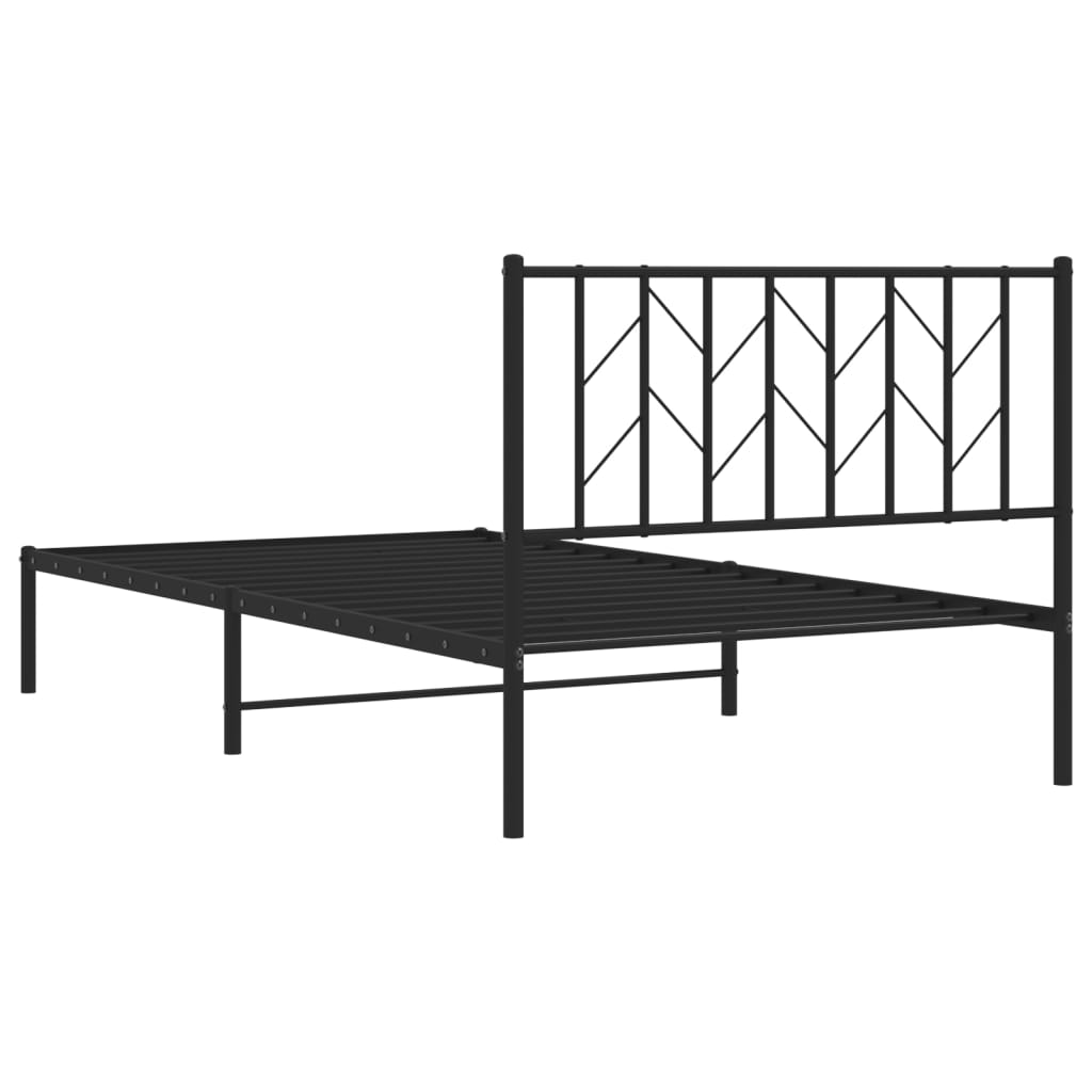 Giroletto con Testiera in Metallo Nero 107x203 cm - homemem39