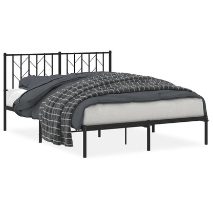 Giroletto con Testiera in Metallo Nero 140x190 cm