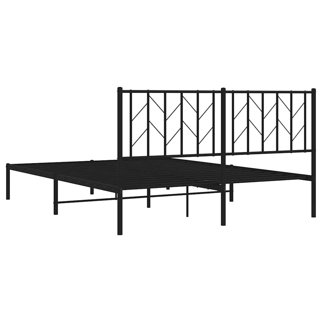 Giroletto con Testiera in Metallo Nero 150x200 cm | homemem39