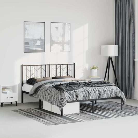 Giroletto con Testiera in Metallo Nero 150x200 cm | homemem39