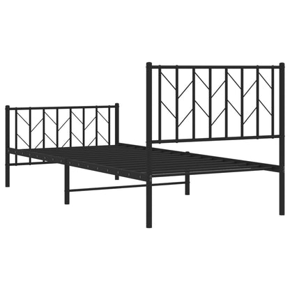 Giroletto con Testiera e Pediera Metallo Nero 90x190 cm