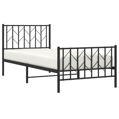 Giroletto con Testiera e Pediera Metallo Nero 90x200 cm | homemem39