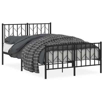 Giroletto con Testiera e Pediera Metallo Nero 120x200 cm | homemem39