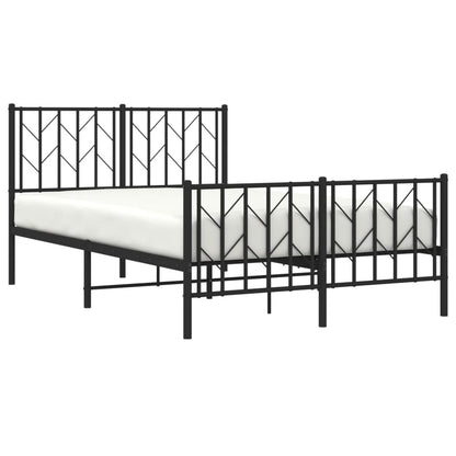 Giroletto con Testiera e Pediera Metallo Nero 120x200 cm | homemem39