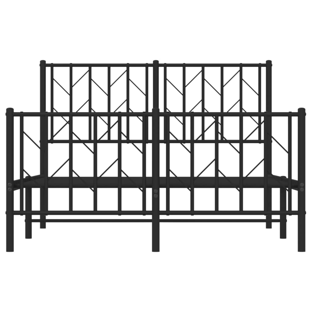 Giroletto con Testiera e Pediera Metallo Nero 120x200 cm | homemem39