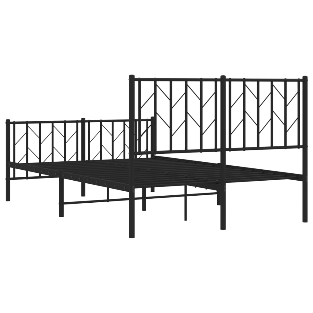 Giroletto con Testiera e Pediera Metallo Nero 120x200 cm | homemem39