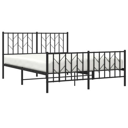 Giroletto con Testiera e Pediera Metallo Nero 135x190 cm