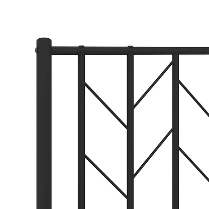 Giroletto con Testiera e Pediera Metallo Nero 150x200 cm | homemem39