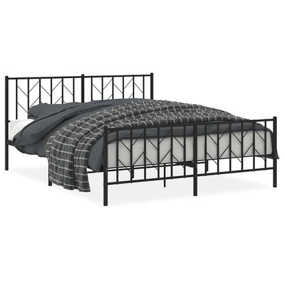 Giroletto senza Materaso con Pediera in Metallo Nero 160x200 cm