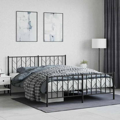 Giroletto senza Materaso con Pediera in Metallo Nero 160x200 cm