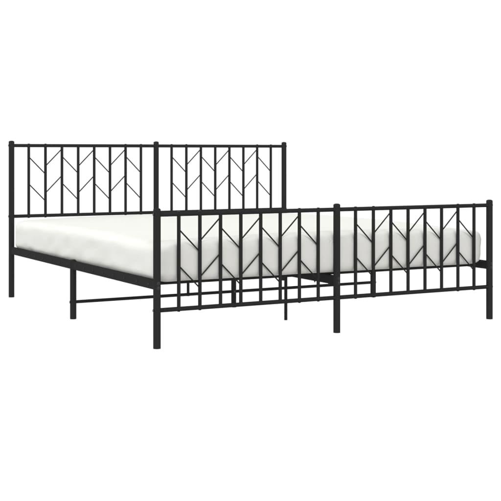 Giroletto senza Materaso con Pediera in Metallo Nero 180x200 cm