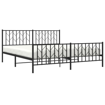 Giroletto senza Materaso con Pediera in Metallo Nero 180x200 cm