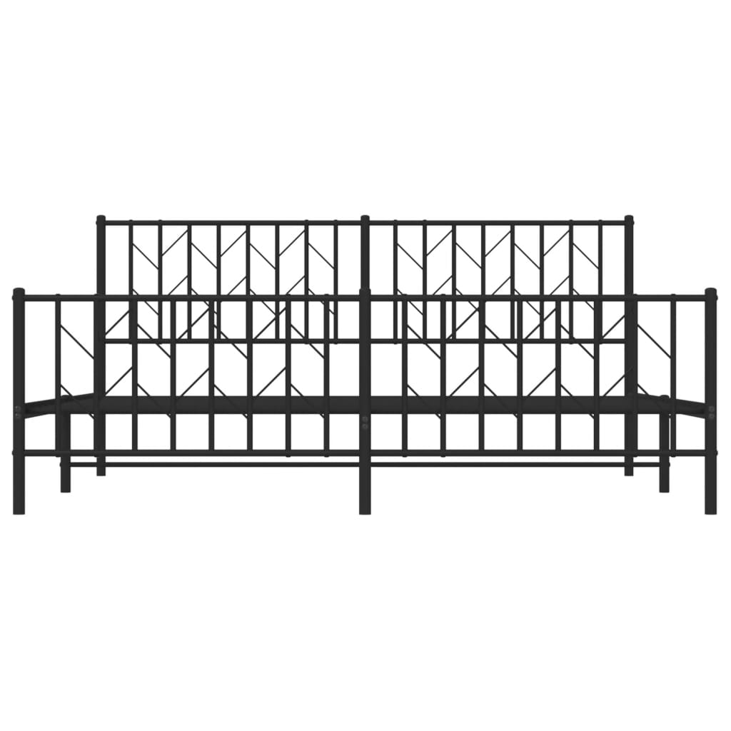 Giroletto senza Materaso con Pediera in Metallo Nero 180x200 cm