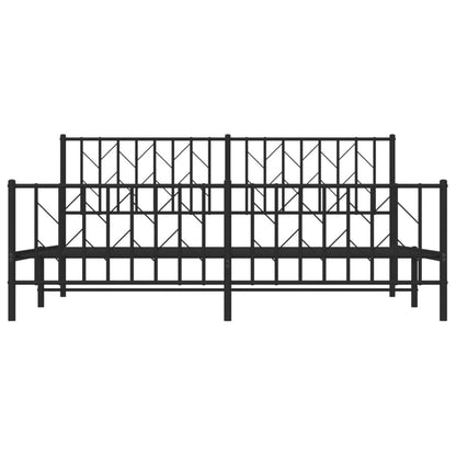 Giroletto senza Materaso con Pediera in Metallo Nero 180x200 cm