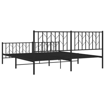 Giroletto senza Materaso con Pediera in Metallo Nero 180x200 cm