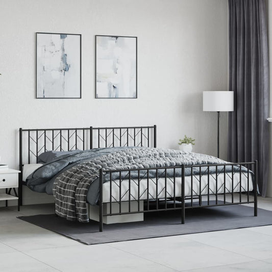 Giroletto senza Materaso con Pediera in Metallo Nero 180x200 cm