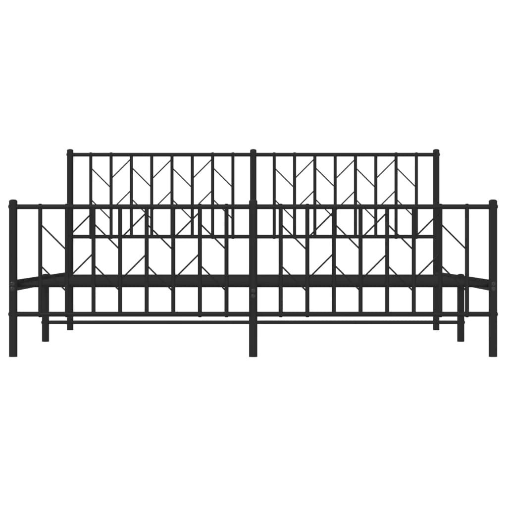 Giroletto con Testiera e Pediera Metallo Nero 183x213 cm | homemem39