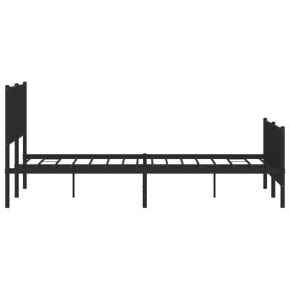 Giroletto con Testiera e Pediera Metallo Nero 183x213 cm | homemem39