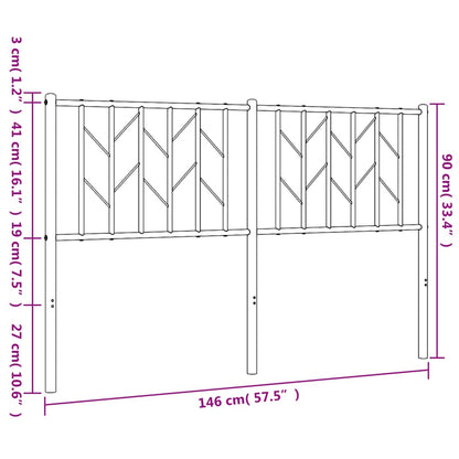Testiera in Metallo Nero 140 cm - homemem39