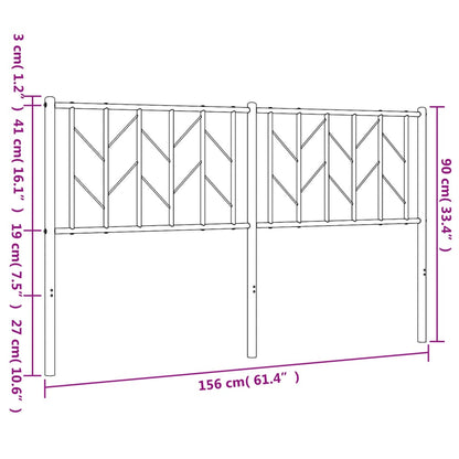 Testiera di Ricambio in Metallo Nero 150 cm | homemem39