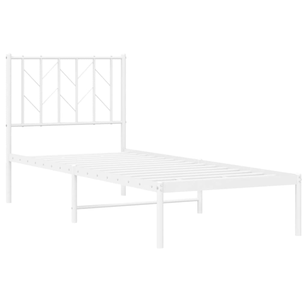 Giroletto senza Materaso con Testiera Metallo Bianco 75x190 cm