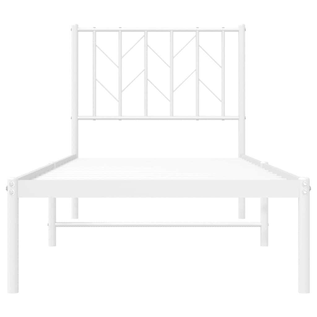 Giroletto senza Materaso con Testiera Metallo Bianco 75x190 cm | homemem39