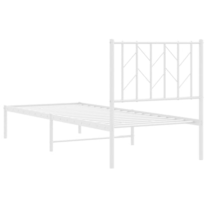 Giroletto senza Materaso con Testiera Metallo Bianco 75x190 cm | homemem39
