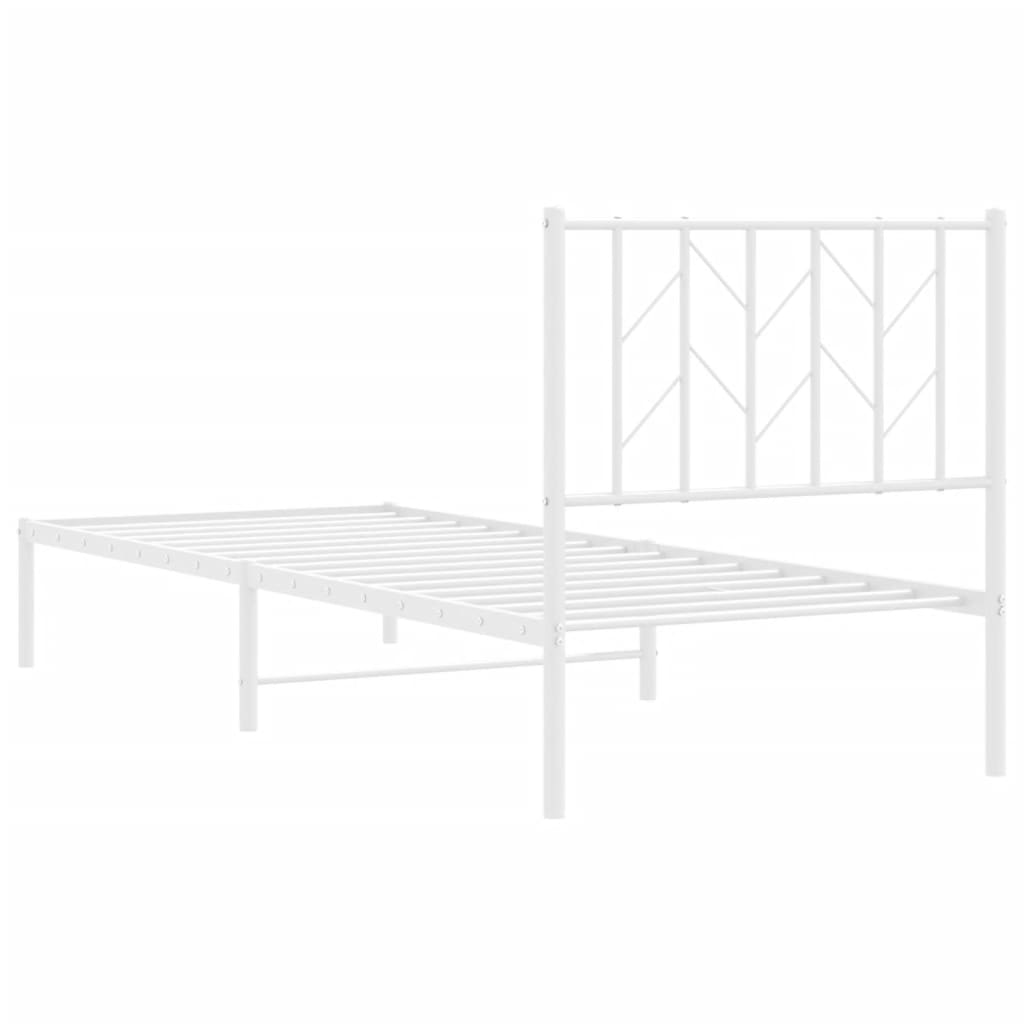 Giroletto con Testiera Metallo Bianco 80x200 cm