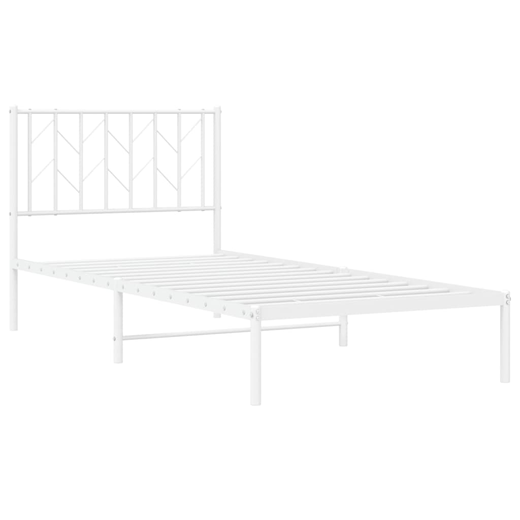 Giroletto con Testiera Metallo Bianco 90x190 cm
