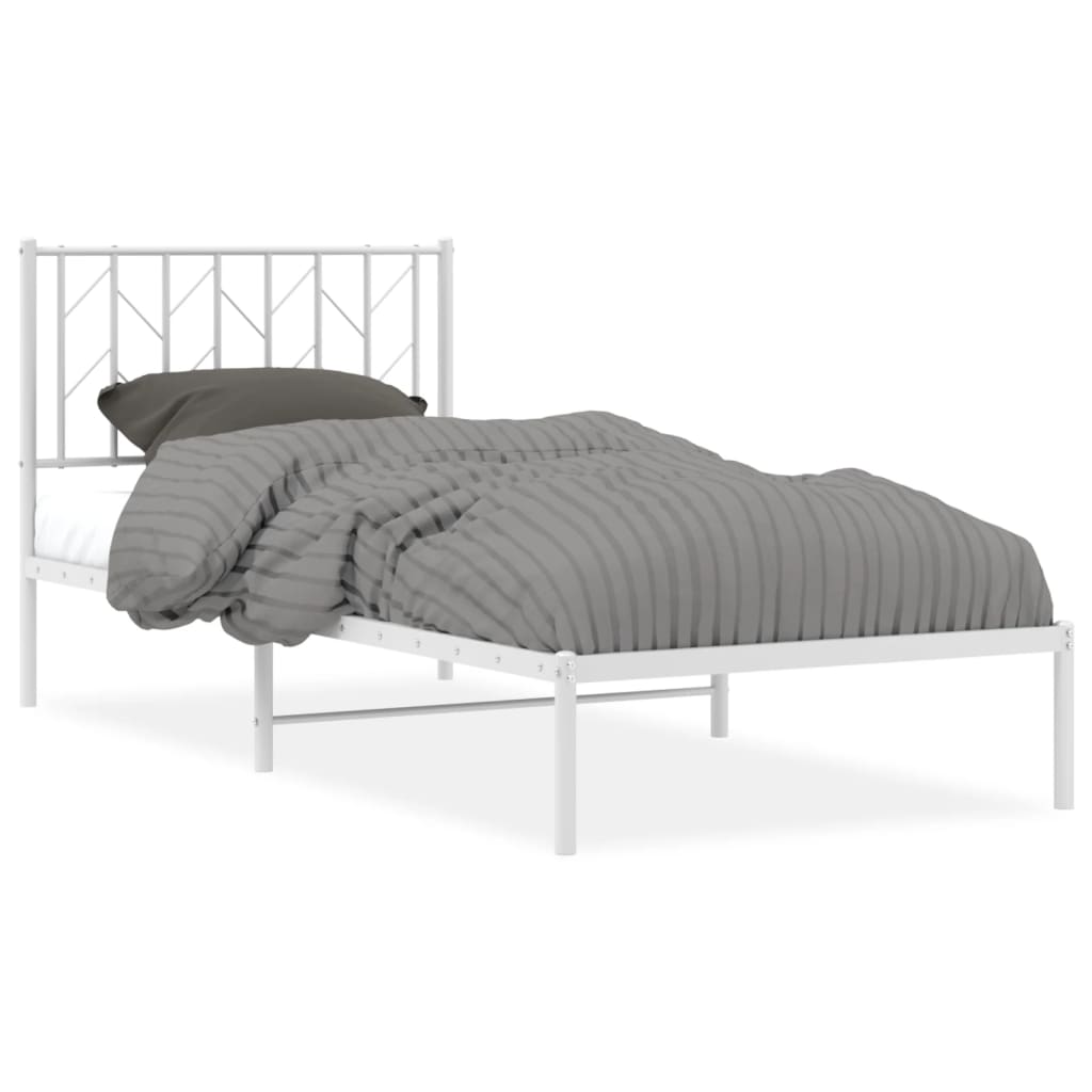 Giroletto con Testiera Metallo Bianco 90x200 cm | homemem39