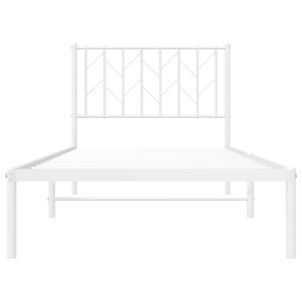 Giroletto con Testiera Metallo Bianco 90x200 cm | homemem39