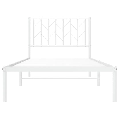 Giroletto con Testiera Metallo Bianco 90x200 cm | homemem39