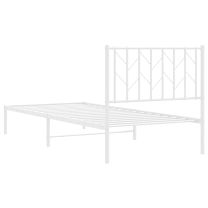 Giroletto con Testiera Metallo Bianco 90x200 cm | homemem39