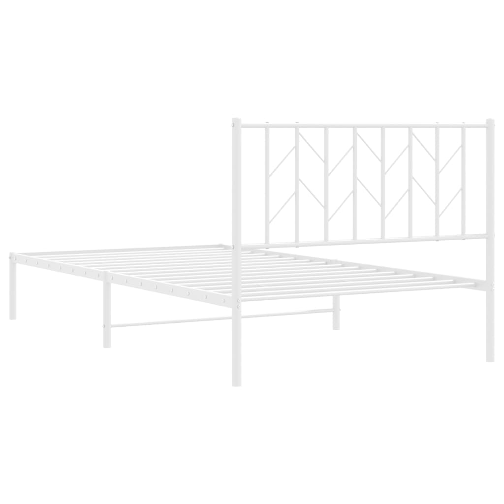 Giroletto con Testiera Metallo Bianco 107x203 cm