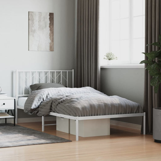 Giroletto con Testiera Metallo Bianco 107x203 cm | homemem39