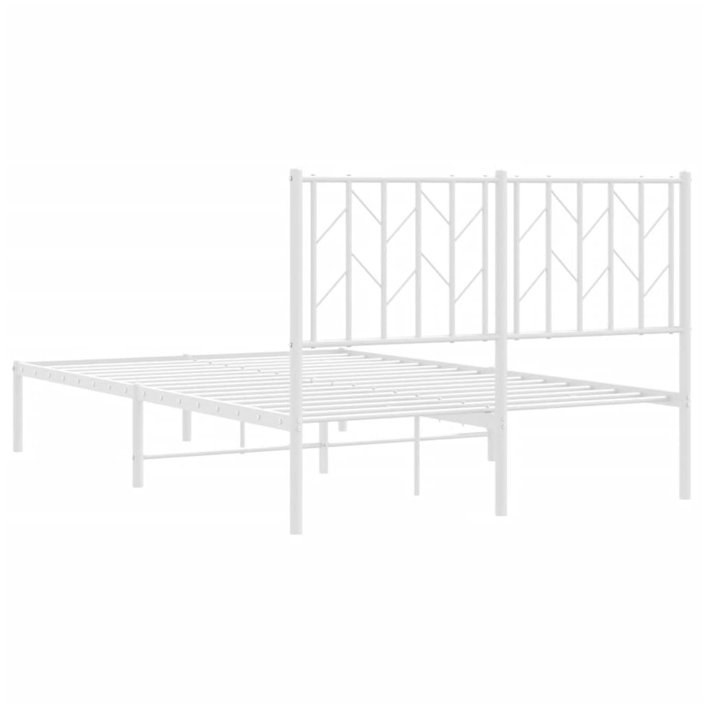 Giroletto con Testiera Metallo Bianco 120x190 cm