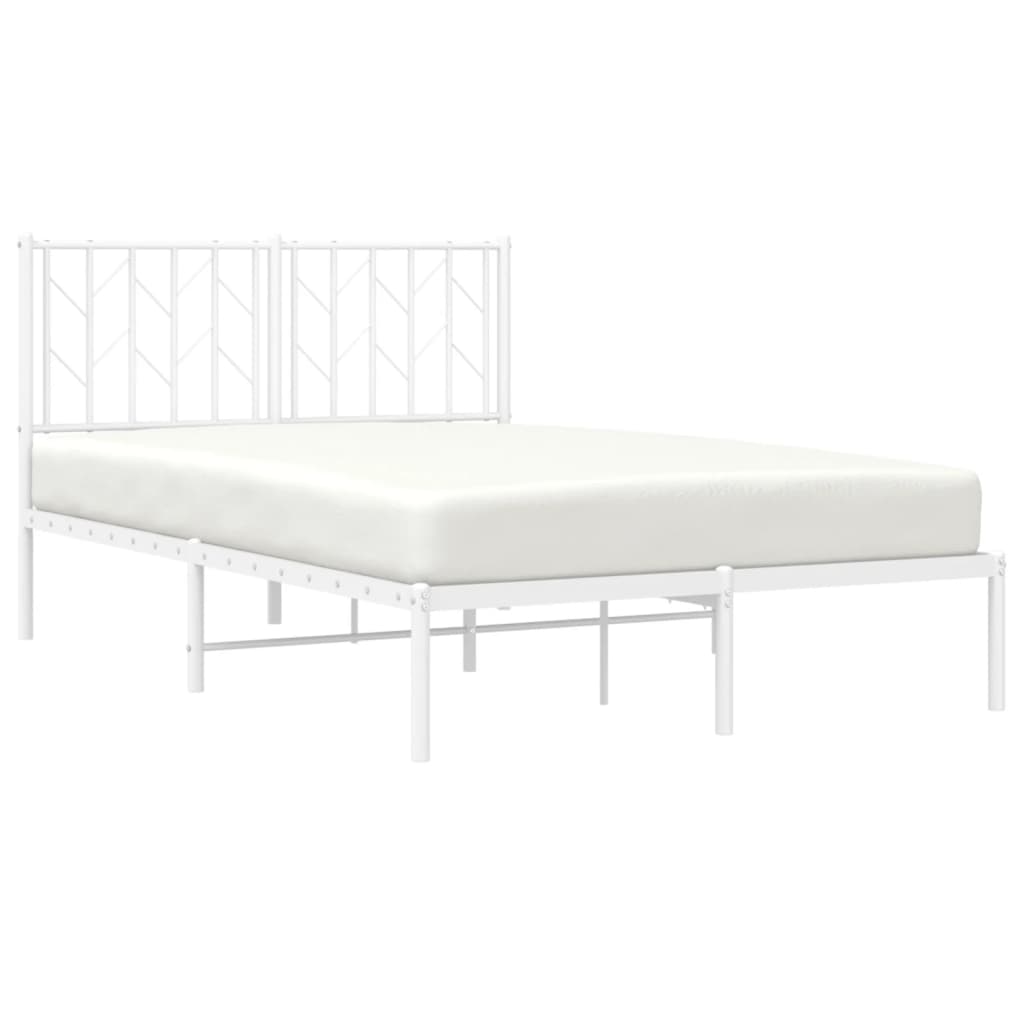Giroletto con Testiera in Metallo Bianco 120x200 cm