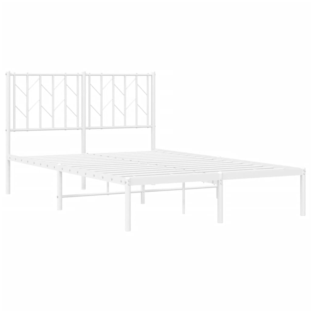 Giroletto con Testiera in Metallo Bianco 120x200 cm