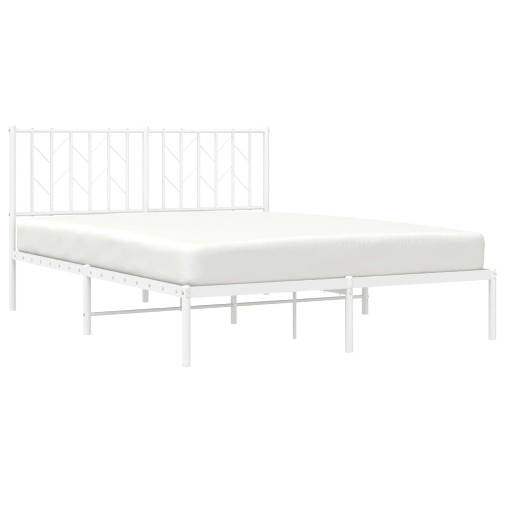 Giroletto con Testiera Metallo Bianco 140x190 cm