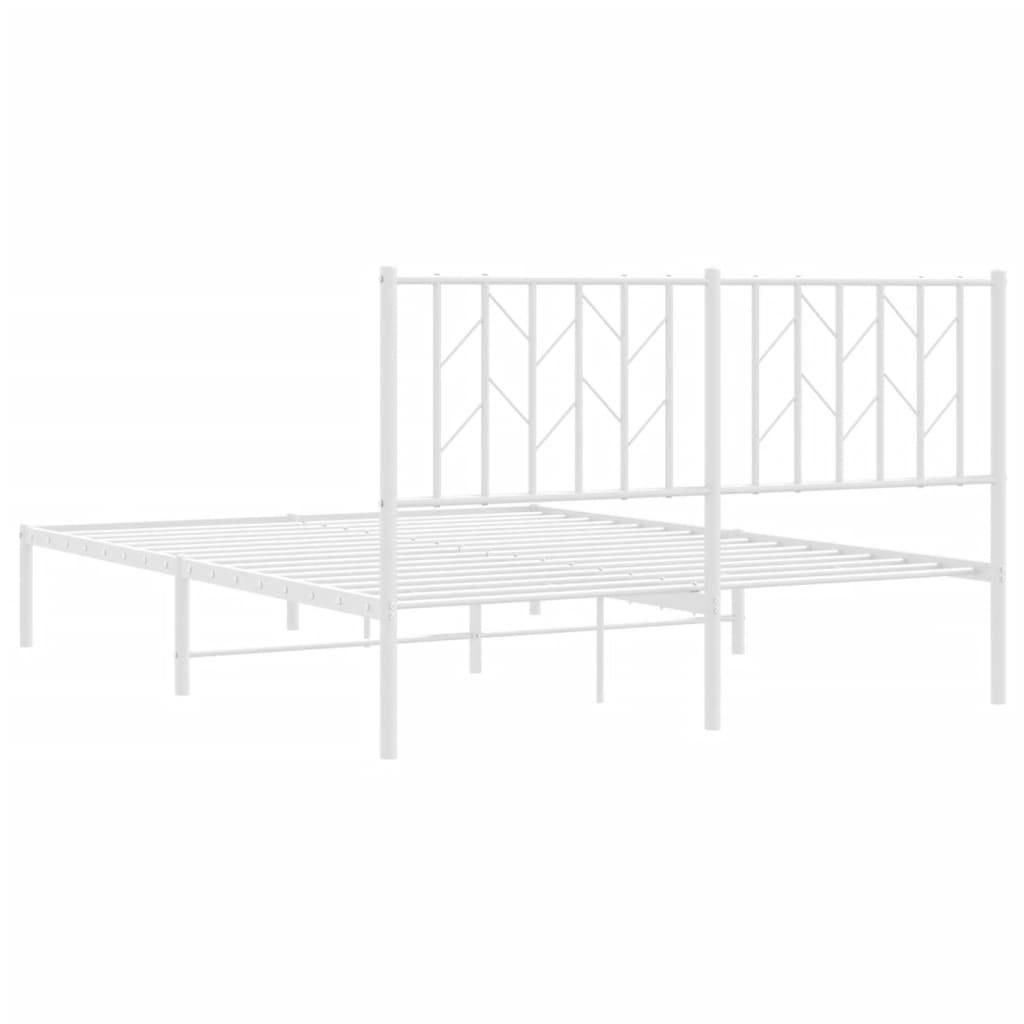 Giroletto con Testiera Metallo Bianco 140x190 cm