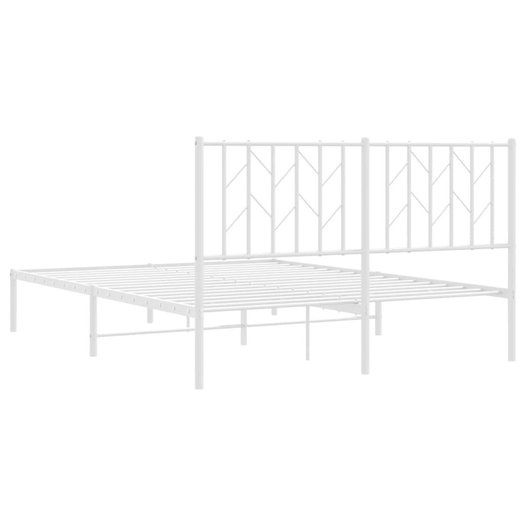 Giroletto con Testiera Metallo Bianco 140x200 cm | homemem39