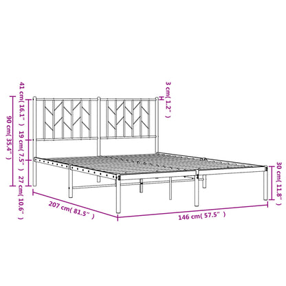 Giroletto con Testiera Metallo Bianco 140x200 cm | homemem39