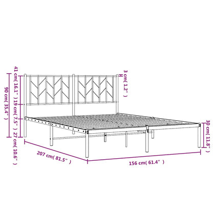 Giroletto con Testiera Metallo Bianco 150x200 cm | homemem39