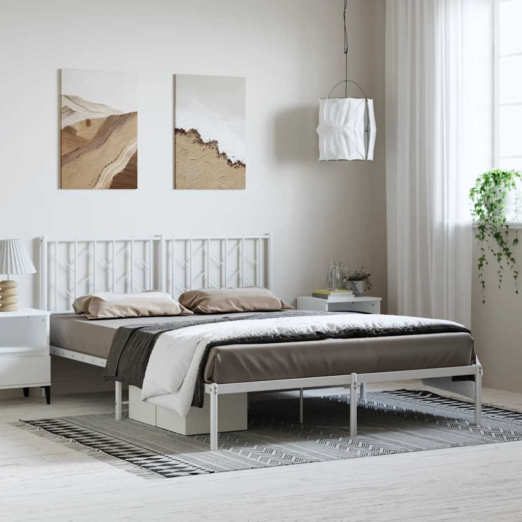Giroletto con Testiera Metallo Bianco 150x200 cm | homemem39