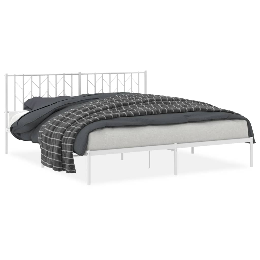 Giroletto con Testiera Metallo Bianco 183x213 cm | homemem39