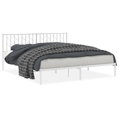 Giroletto con Testiera Metallo Bianco 183x213 cm | homemem39